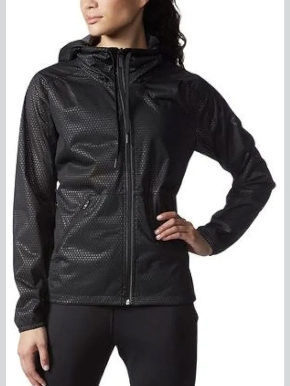 adidas Black Hooded Perforated Utility Jacket
